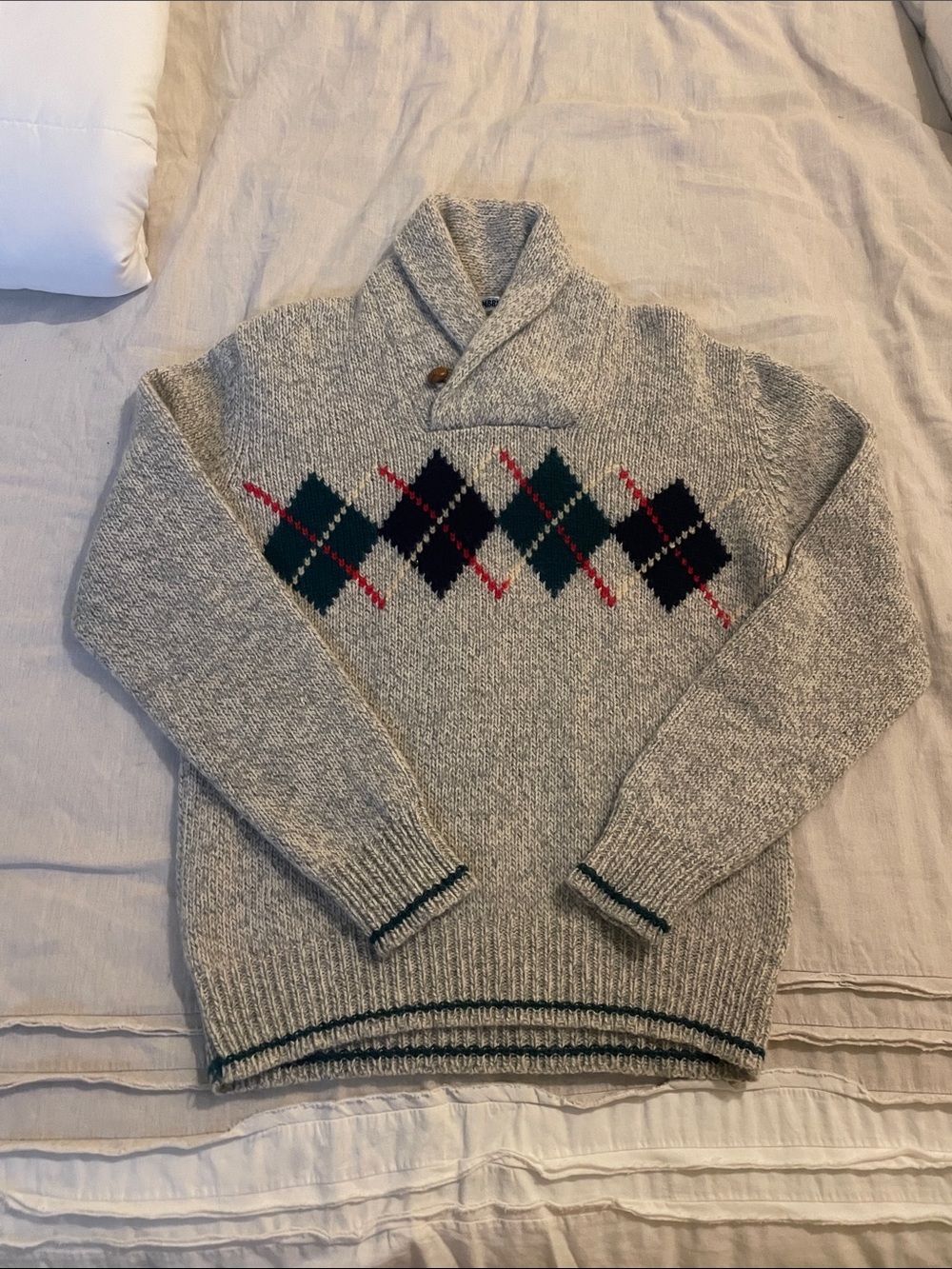 Vintage Wool Argyle Sweater